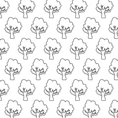 background with tree plants pattern, vector illustration