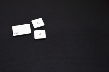 ctrl x ctrl v keys on dark background