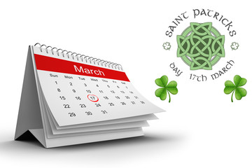 Shamrock against patricks day greeting