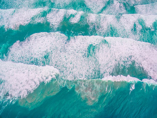 Aerial view - looking down at large ocean waves