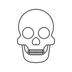Human skull outline illustration.