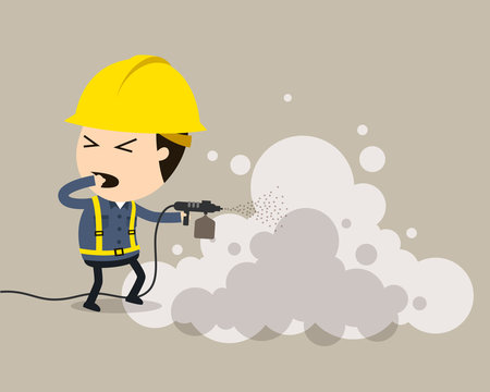 Painting work, Vector illustration, Safety and accident, Industrial safety cartoon