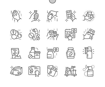 Medicine Well-crafted Pixel Perfect Vector Thin Line Icons 30 2x Grid for Web Graphics and Apps. Simple Minimal Pictogram