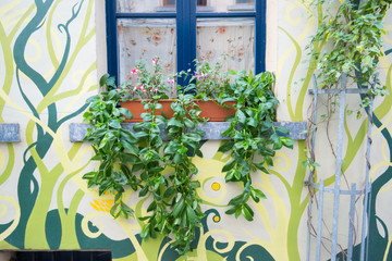 Scene in the antique quarter, Brussels Belgium