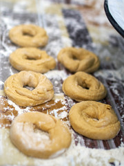 Cooking bagels in the countryside