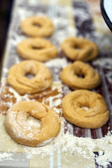 Cooking bagels in the countryside