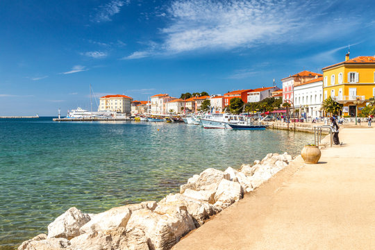 Porec town and harbor on Adriatic sea in Croatia, Europe.