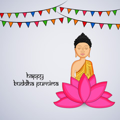 Illustration of background for Hindu Buddhism festival Buddha Purnima