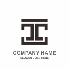 Monogram Letter T Geometric Square Architecture Interior Construction Business Company Stock Vector Logo Design Template