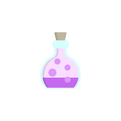 Potion bottle flat icon, vector sign, colorful pictogram isolated on white. Poison flask symbol, logo illustration. Flat style design