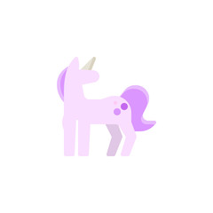 Unicorn flat icon, vector sign, colorful pictogram isolated on white. Magic Cute unicorn symbol, logo illustration. Flat style design