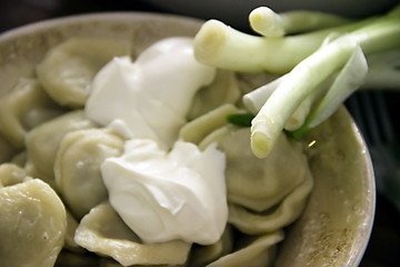 boiled homemade dumpling on a plate