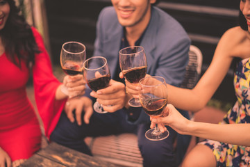 Young people are celebrating New Year's party.