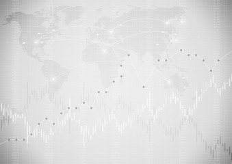 Business graph on gray background design. Economic diagram. Vector illustration