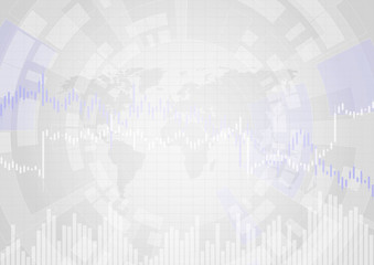 Business graph on gray background design. Economic diagram. Vector illustration
