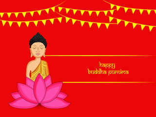 Illustration of background for Hindu Buddhism festival Buddha Purnima