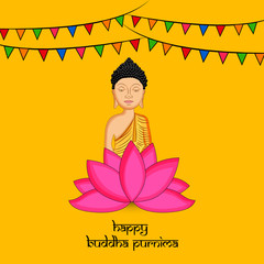 Illustration of background for Hindu Buddhism festival Buddha Purnima