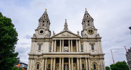 Front entrance of St Pauls Cathedral, London, United Kingdom