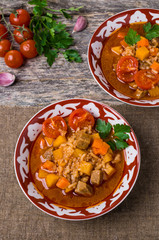 Thick soup with meat