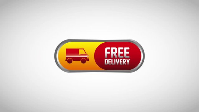 free delivery airplane and truck service logistic button animation