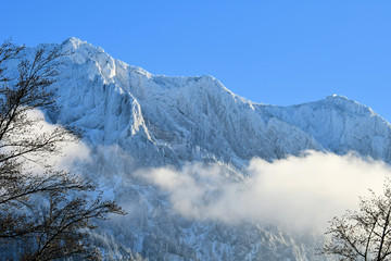 Berg Gebirge Winter Nebel