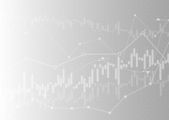 Business graph on gray background design. Economic diagram. Vector illustration