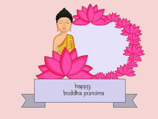 Illustration of background for Hindu Buddhism festival Buddha Purnima