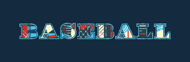 Baseball Concept Word Art Illustration