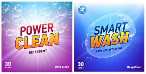 creative laundry detergent concept packaging design template set