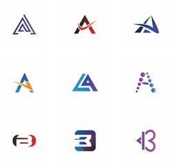 a, b, ab, ba letter logo design for graphic, typography and creative font