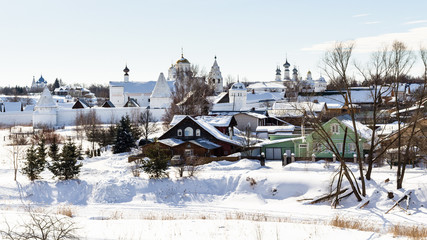 urban houses near walls of Pokrovsky Monastery