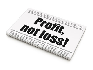 Finance concept: newspaper headline Profit, Not Loss! on White background, 3D rendering