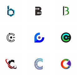 b, c, bc, cb letter logo design for website, art, symbol, and brand