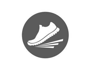 Running sports shoes flat icon