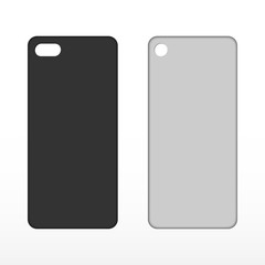 Case mockup. Blank black and white phone case.