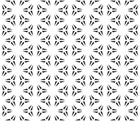 Seamless abstract geometric triangle pattern in black and white.