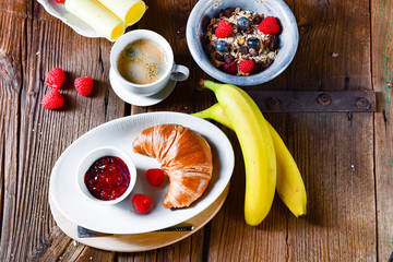 delicious croissant breakfast