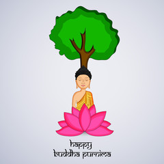 Illustration of background for Hindu Buddhism festival Buddha Purnima