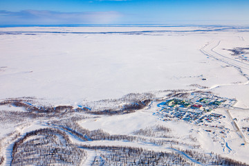 Oilman's village in Yamal, bird's eye view