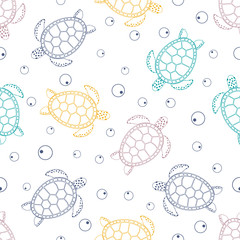 Fototapeta premium pattern with sea turtles