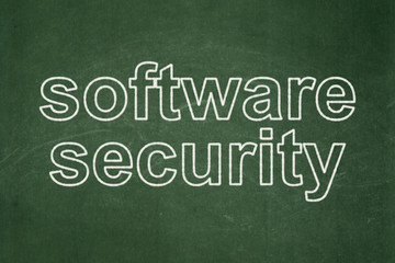 Obraz premium Safety concept: text Software Security on Green chalkboard background