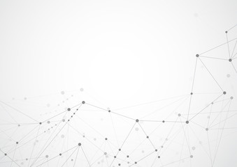 Abstract connecting dots and lines. Connection science background. Vector illustration