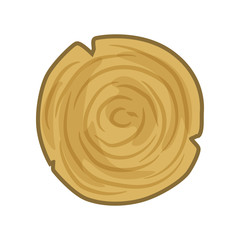 Tree trunk section, landscape design element, pathway cover, top view vector Illustration on a white background