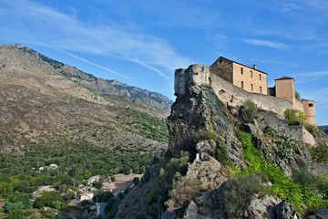 Fototapeta na wymiar Corsica-a view of the citadel in Corte