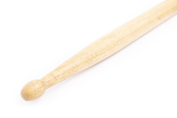 wooden drum stick on white background