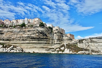 Corsica-sea coast and town Bonifacio