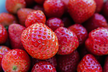 Red juicy ripe fresh strawberry