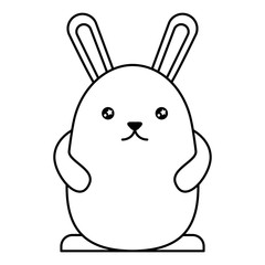 cute rabbit with ears upward kawaii character vector illustration design