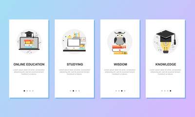 Onboarding screens for mobile app templates concept. Vector illustration.