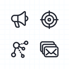 Marketing Techniques - Contour Icons. A set of 4 professional, pixel-perfect icons.